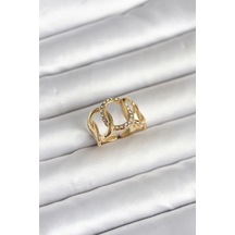 316l Çelik Gold Renk Samanyolu Model Kadın Yüzük 5886 Çok Renkli
