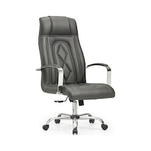 Hera2 Bilgisayar Koltuğu Ofis Müdür Büro Çalışma Sandalyesi Siyah Renk Krom Ayaklı Siyah