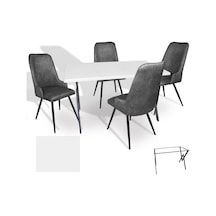 Anemon - Çırağan Masa Takımı Werzalit, Allzalit, Vermodin Tabla 80x120 - Beyaz - Füme Çok Renkli