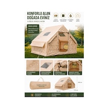6 Kişilik 4 Mevsim Su Geçirmez Şişme Kamp Çadırı 300x210x200 Cm 300d Oxford Kumaş Bacalı&pencereli Çok Renkli