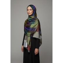 Trend Dijital Baskı Batik Dikdörtgen Desenli Royan Eşarp Desen 4 Renk 10 Çok Renkli
