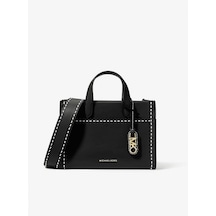 Michael Kors Gigi Small Topstitched Leather Messenger Bag 30t4g3gm5l Siyah