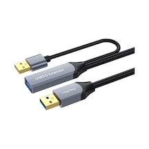 Veggieg Usb 3.0 Aktif Uzatma Kablosu Sinyal Güçlendiricili Repeater Usb-a Erkek To Dişi Extender Uzatıcı Kablo 15 Metre