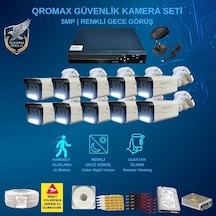 10 Kameralı Set - Gece Renkli Gösteren Hareket Algılayan 5 Mp Sony Lensli 1080p Full Hd Güvenlik Kamerası Seti 3404w