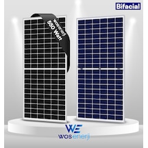 Wos Enerji Güneş Paneli Bifacial Half-Cut 550 W Perc 144 Hücreli Çift Yönlü Solar Panel