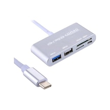 Powermaster Usb Type C To Otg Combo Usb 3.0 Hub+Kart Okuyucu