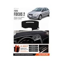 Ford Focus 2 2005-2008 Uyumlu Torpido Koruma, Torpido Örtüsü, Torpido Kılıfı - Siyah Gri