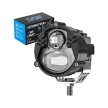 1 Adet Motosiklet Atv Utv Scooter Led Sis Farı Metal Kasa Yüksek Güçlü Delici Beyaz Sarı Çift Renk 12/24 V