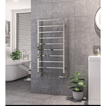 İngiliz Model 50x80 Krom Paslanmaz Termostatlı Elektrikli Havlupan Radyatör Isıtıcı