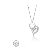 Swarovski Taşlı Gümüş Kalp Tektaş Kadın Kolye (522140234)