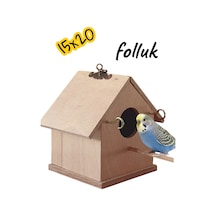 Ncy Ahşap Muhabbet Kuşu Cennet Papağanı Folluk Yuvalık Kuş Evi