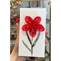 Kırmızı Lotus Toka 8 Cm Kartsız Çok Renkli