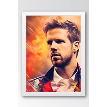 Sebastian Vettel Efsanevi F1 Portresi Çerçeveli Tablo - Lüks Modern Formula 1 Duvar Dekoru Beyaz