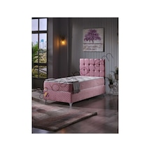 Beehanem Bengü Genç Odası Baza + Yatak + Başlık Seti 100x200 Pembe Geniş Tek Kişilik Modern 3'lü 100 x 200