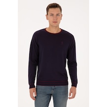 U.S. Polo Assn. Erkek Comfort Fit Yaka Detaylı Lacivert Kazak 50315022-VR033