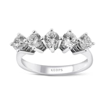 F Renk 0.90 Karat Pırlanta Beştaş Yüzük