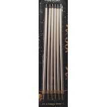 6 Lı Uzun Rose Gold Mum 20 Cm
