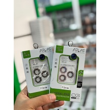 iPhone Uyumlu 17 Pro Max Taşlı Kamera Mercek Koruma Beyaz