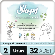 Sleepy Bio Natural Premium Plus Günlük Ped Uzun Ped 32 Adet