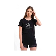 Silhouette Naruto Baskılı Siyah Kadın Tshirt (534297548)