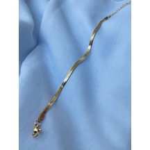 Mor Takı İtalyan Zincir Model Çelik Bileklik