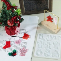 Silikon Kalıp Yılbaşı Noel Çanı Geğik Kardan Adam Kalıbı 9 Lu Reçine Kalıp Diğer