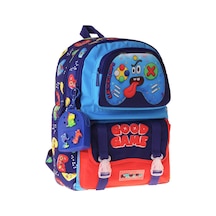 Kaukko Kids Dört Bölmeli Erkek Çocuk Good Game Baskılı Lacivert - Kırmızı Okul Sırt Çantası - L5389 Çok Renkli
