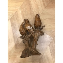 Dal Üzerinde Duran 3 Lü Kuş Polyester Biblo