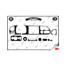 Ford Transit 1997 - 2000 Torpido Konsol Trim Göğüs Maun Kaplama Set 10 Parça Siyah