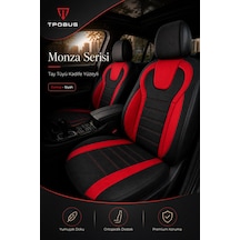 Kia Cerato 2004+ Uyumlu Monza Serisi Sport Tay Tüyü Kadife Siyah Kırmızı Koltuk Kılıfı