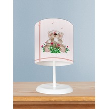 Mekta Home Bebek Ve Çocuk Odası Ayıcık Ve Çiçek Desenli Abajur