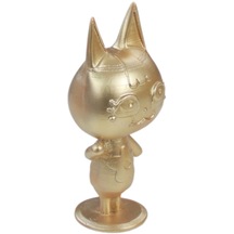 Dekoratif Küçük Kedi Biblo Heykel El Yapımı Hediyelik Süs Eşyası Sevimli Model Tasarım Ürünü - Altın