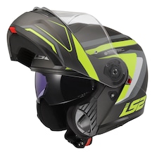 Ls2 Strobe 2 Phantom Mat Tıtanıum-neon Sarı Çene Açılır Motosiklet Kaskı Gri - Neon Sarı