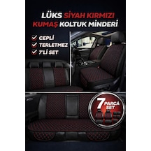 Mercedes Cl C140 1992 1999 Uyumlu Kumaş Koltuk Minderi Kapitone Desen Terletmez Yedili Siyah Kırmı