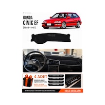 Honda Cıvıc Ef 1988-1991 Uyumlu Torpido Koruma, Torpido Örtüsü, Torpido Kılıfı - Siyah-gri - Ho004