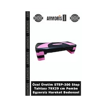Özel Üretim Step-300 Step Tahtası 79x29 Cm Pembe Egzersiz Hareket Bedensel