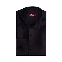 Wessi Kaz Ayağı Desenli Slim Fit Kahverengi Erkek Gömlek Kahverengi