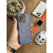 Apple iPhone 15 Pro Magsafe Uyumlu Silikon Kılıf Soocase635 Lacivert