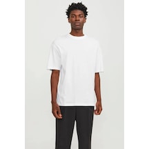 Jack & Jones Jack&jones 12249319 0 Yaka Erkek Basic Tshirt - Beyaz Beyaz