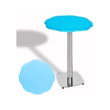 Papatya Bistro Wermodin Masa Yuvarlak 67 Cm Kromnikel - Turkuaz Çok Renkli