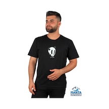 Manta MNT 2307-1 Kuru Kafa Baskılı Erkek T-Shirt-23622 - Siyah