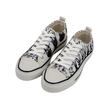 Kadın Vegan Beyaz Sneakers - Line Of Rabbits Tasarım Çok Renkli