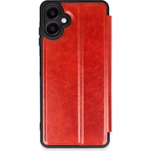 Newface Samsung Galaxy A06 Kılıf Flip Cover - Kırmızı