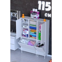 Seher 115 Cm Beyaz Banyo Mutfak Ve Kiler Dolabı 70+45 X160x32,5 Cm
