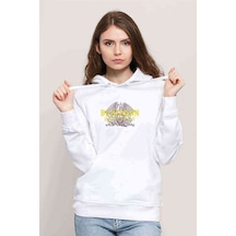 Bohemian Rhapsody Logo Renkli Baskılı Beyaz Kadın Kapşonlu Sweat