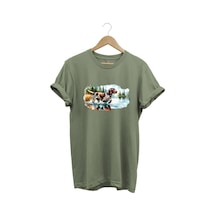 Avcılık Hunting Av Köpeği Baskılı %100 Pamuk Regular Fit T-shirt Haki