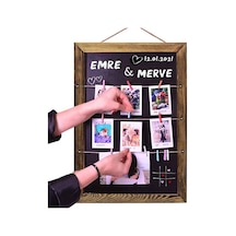 Kişiye Özel Ahşap Karatahtalı Duvar Fotoğraf Çerçevesi