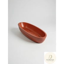 Oval Dekoratif Kase Kızılkahve