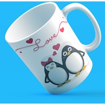 Love Penguenler Tasarım Baskılı Kupa