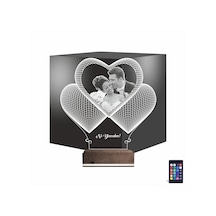 Luvivia Kalp Sevgiliye Hediye Fotoğraflı 3d Lamba - Masa Gece Lambası V4